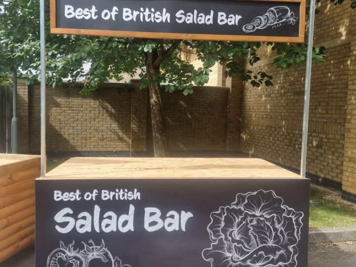 A Newly Built Wooden Mobile Salad Bar For Hire