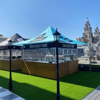 3m x 3m heavy duty gazebo with full front awning for street food traders