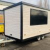 A 3 x 2.2 Wooden Trailer Painted White With Black Painted Hatch and Door