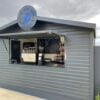 A Grey Painted 4m x 2.3m Kiosk For the Blue Bean Coffee Box