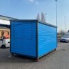 The Exterior of a Blue 4m x 2.4m Wooden Kiosk