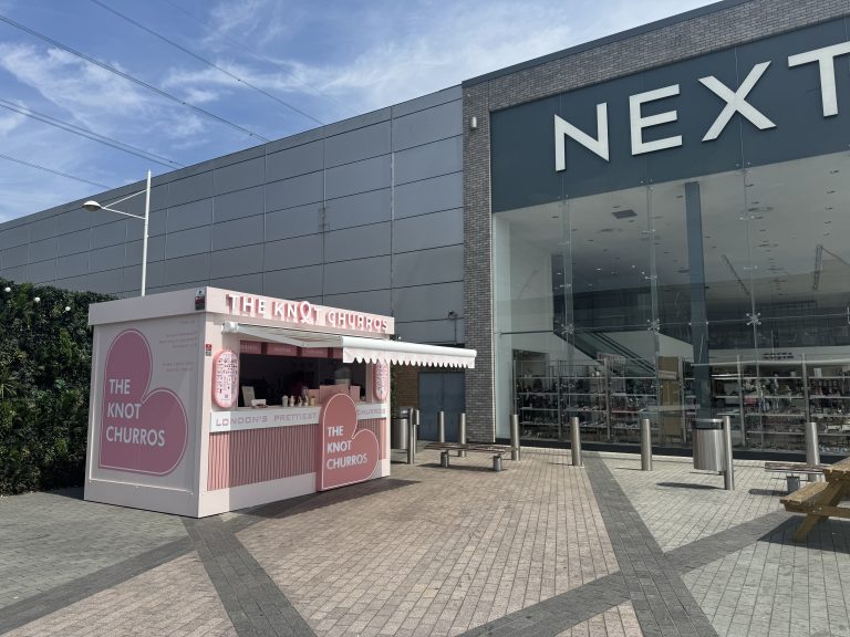 pink churros food kiosk unit
