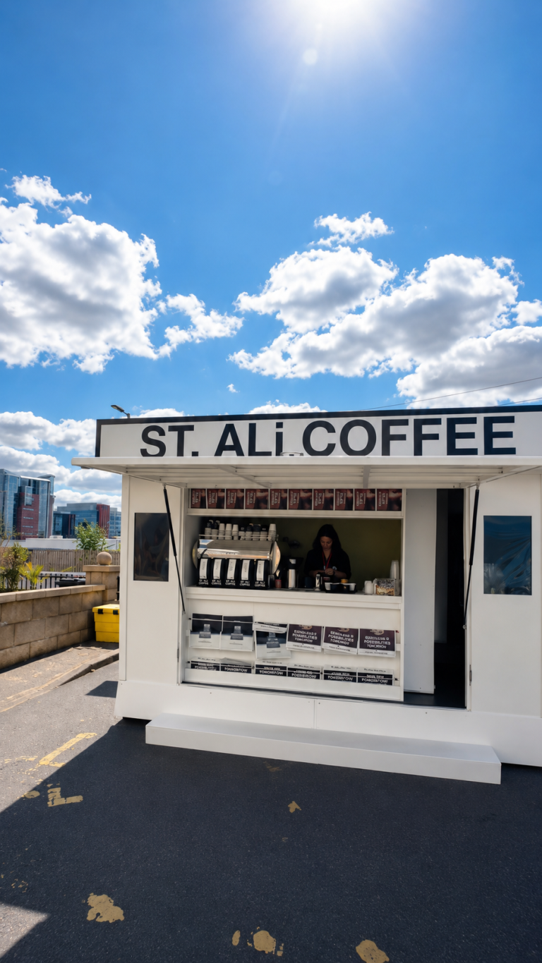 Coffee promotion kiosk for brand activations