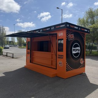 Pepsi branded activation kiosk for product sampling and promotional events