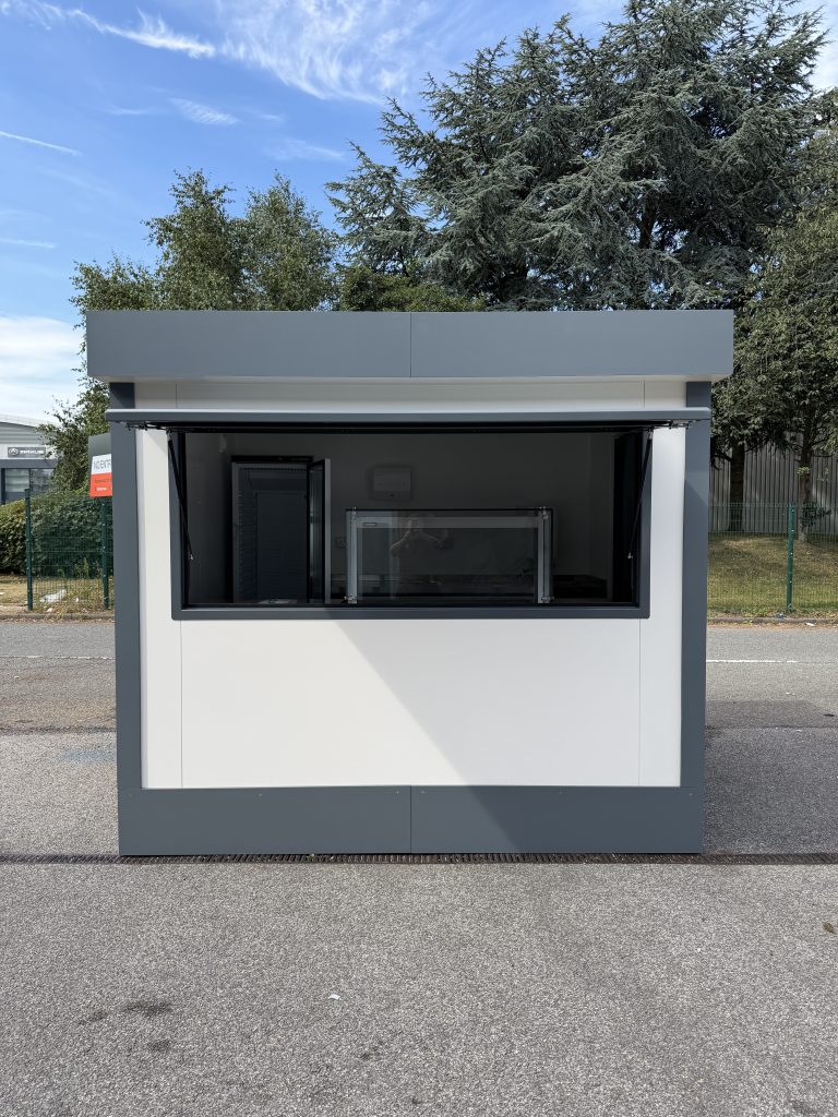 Premium retail kiosk with serving hatch manufactured in the UK