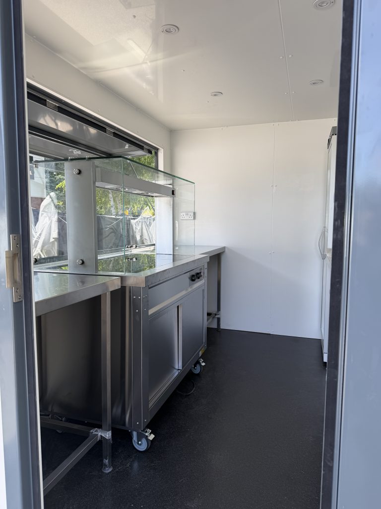 Premium retail kiosk with serving hatch manufactured in the UK