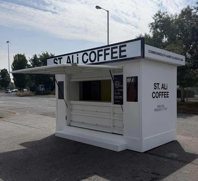 Outdoor coffee kiosk manufactured by Big Kahuna