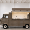 Citroën HY style mobile bar with large serving hatch and stainless steel counter