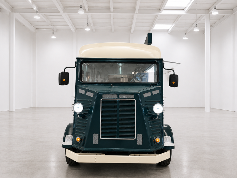 Bespoke Citroën HY ice cream van with illuminated serving hatch
