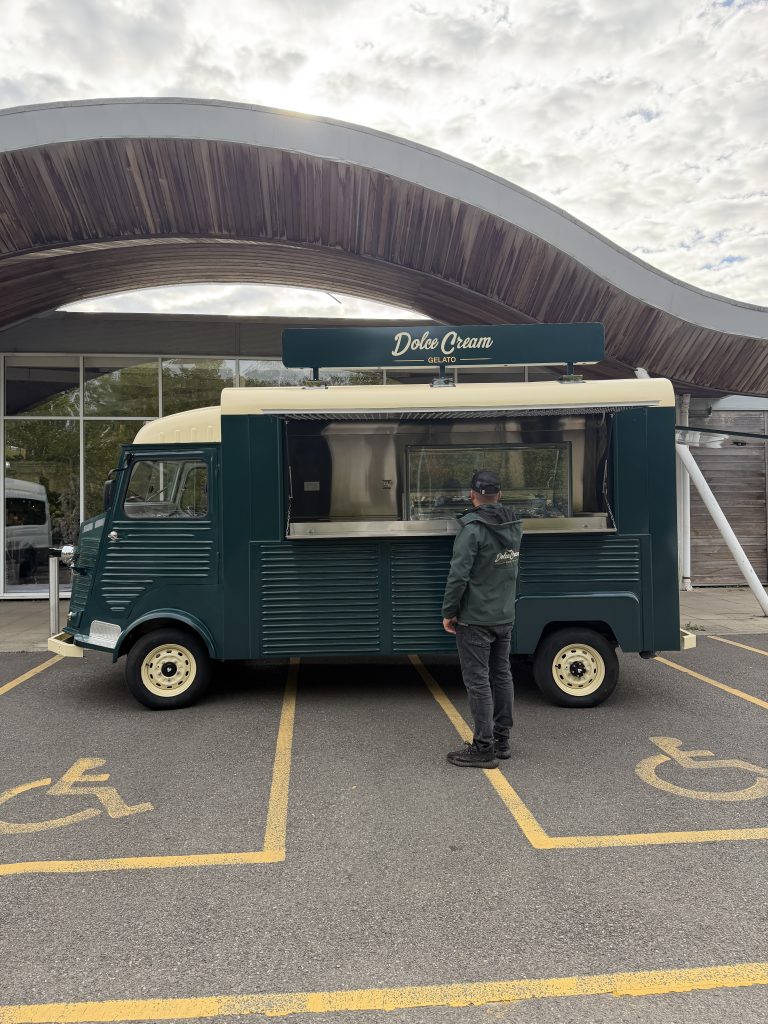 Customer at the food truck