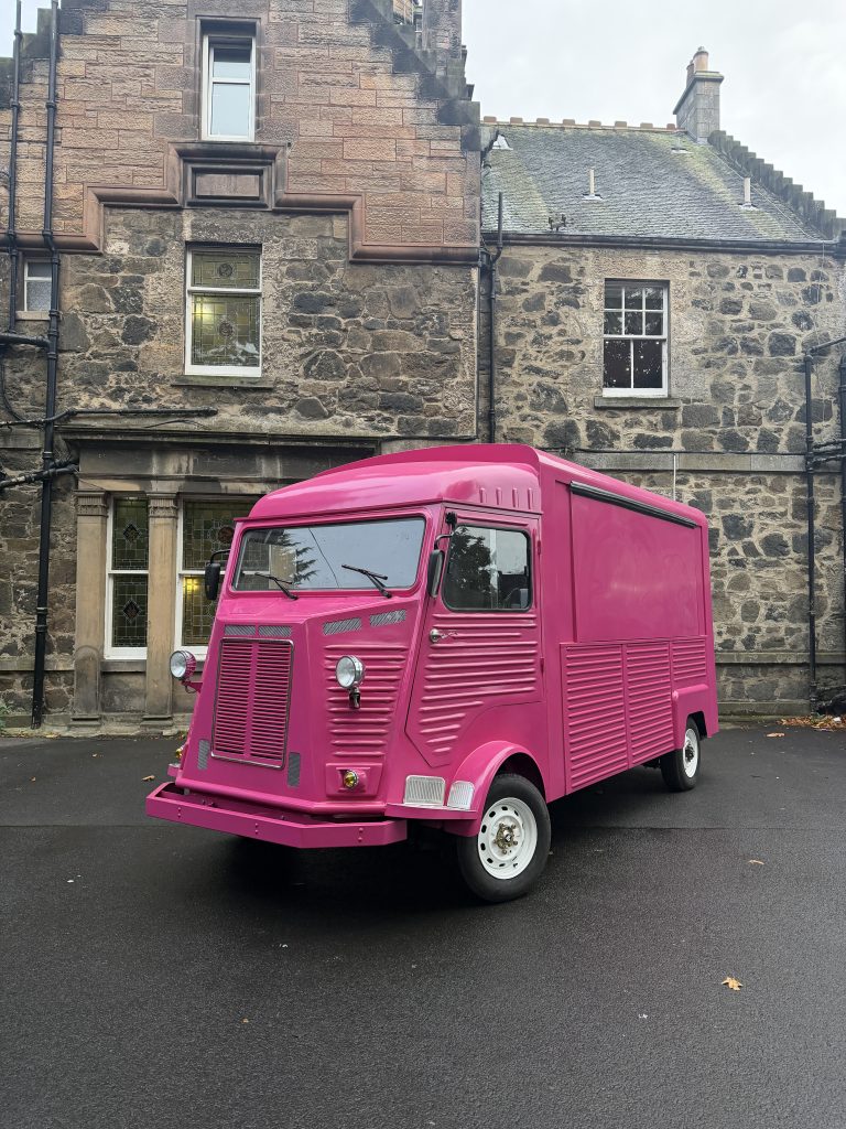 Food truck outside building